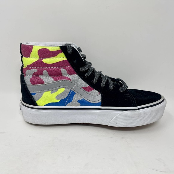 Vans Sk8-Hi Platform 2 Off The Wall Skateboard Black White Womens 7 L.6.7-1099 - Picture 5 of 16